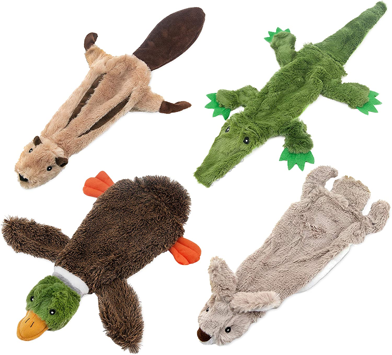 Best Pet Supplies Stuffless Squeaky Plush Puppy Toys Set